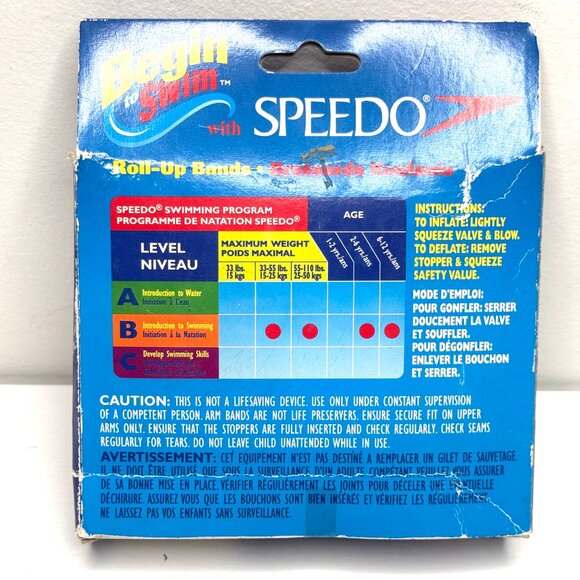 Speedo Roll Up Arm Band Floats Level B Age 2-12 Max Weight 110 Lbs Neon Orange - Picture 3 of 3